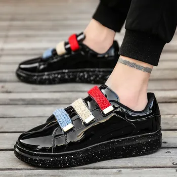 

Men's Running Shoes New Brand couple Sports Shoes Breathable Wearable Shoes Couples thick-sole patent-fur velcro velcro sneakers