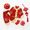 Año Nuevo Chino rojo festivo niños traje Tang Hanfu bordado tradicional recién nacido bebé niño conjunto de ropa de niña de 0-2Y regalo de cumpleaños ► Foto 3/6