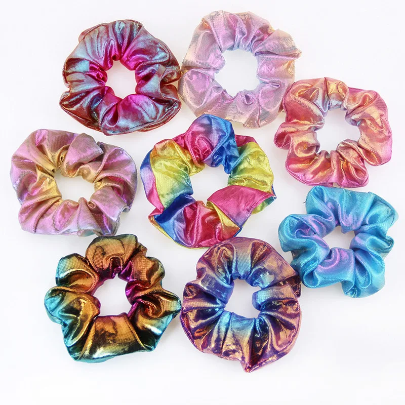 2PCS Random 2 шт., корейская веревка для волос, блестящая резинка для волос, красочная эластичная бронзовая резинка для волос, резинка для конского хвоста, аксессуары для волос для женщин и девочек - Цвет: 2PCS Random