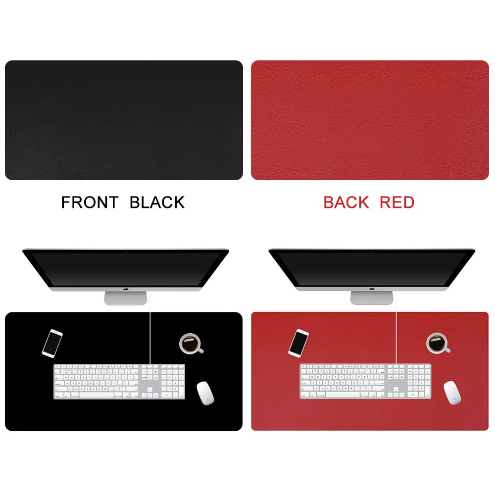  Double-Sided PU Leather Desk Mats Clipboard Table Mats Anti-dirty Computer Keyboard Pad Laptop Full