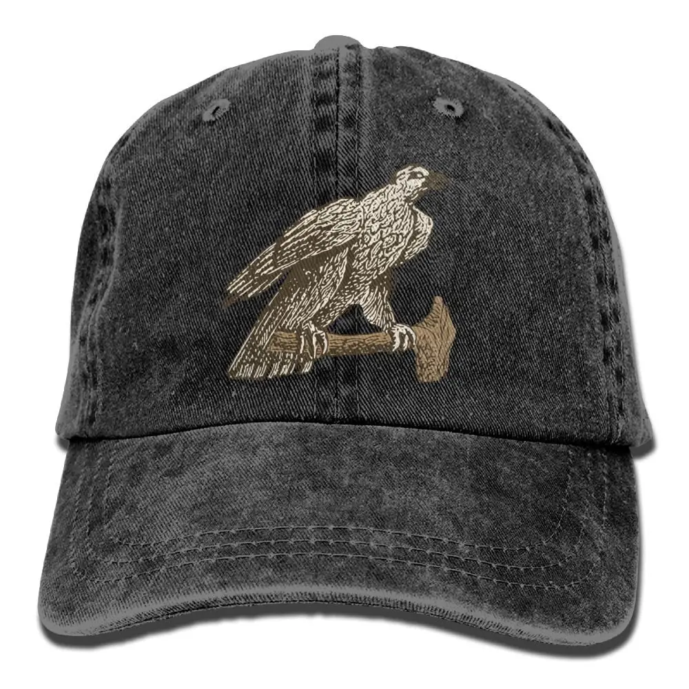 Hawk стоящая на ветке Джинсовая Шляпа Регулируемый мужской Флаг Бейсболки