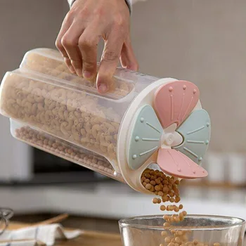 

Whole Grain Storage Box Partition Transparent Moisture Proof Petal Sealed Can HVR88