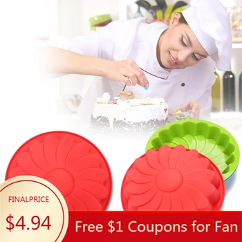 

8 Inch Silicone Cake Mold Non Stick Bakeware Fluted Tube Cake Pan for Jello Gelatin Silicone Molds Cakes Baking Pan Trays