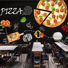 Пользовательские черные расписанные вручную итальянские пиццы магазин Западная обои для ресторана