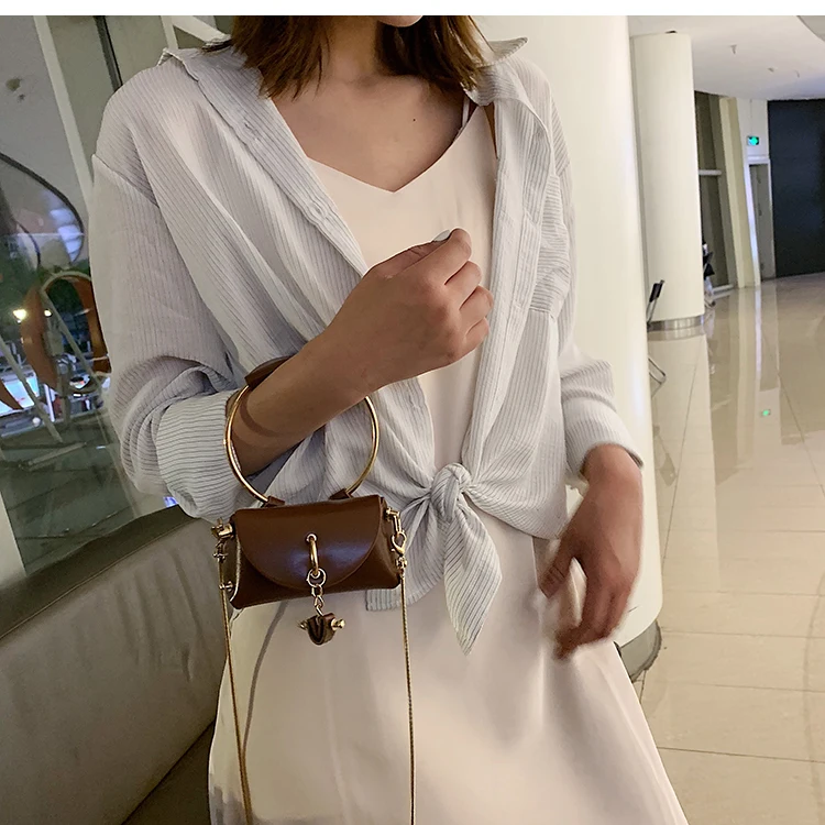 Mini Heart Chain Women's Handbags Purse Pu Ladies Round Top-handle Hand Bags Small Woman Shoulder Evening Clutch Totes Bags 2019 (15)