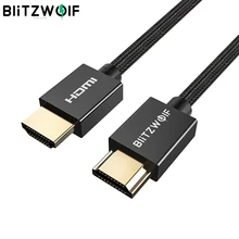 BlitzWolf мультимедийный интерфейс высокой четкости HDMI A-A Мужской кабель 4K 60Hz HD 3D способный 18 Гбит/с Широкая совместимость для ПК ТВ