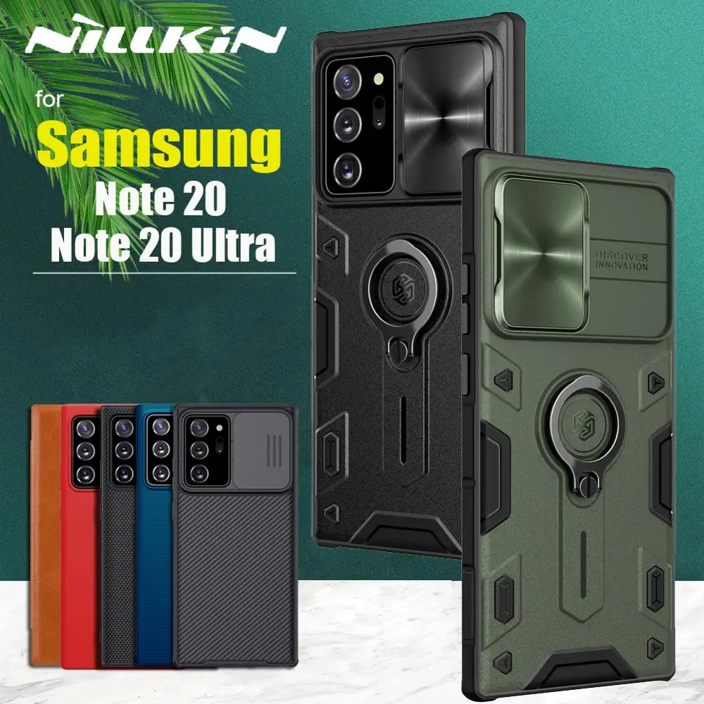 Для Samsung Galaxy Note 20 Ультра чехол NILLKIN Armor камера защита кольцо подставка Матовый