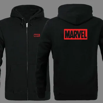 

Marvel logo zipper Hooded Sweatshirt Winter Sweatshirts Zipper Jacket Cotton Coat Fashion Hoodie