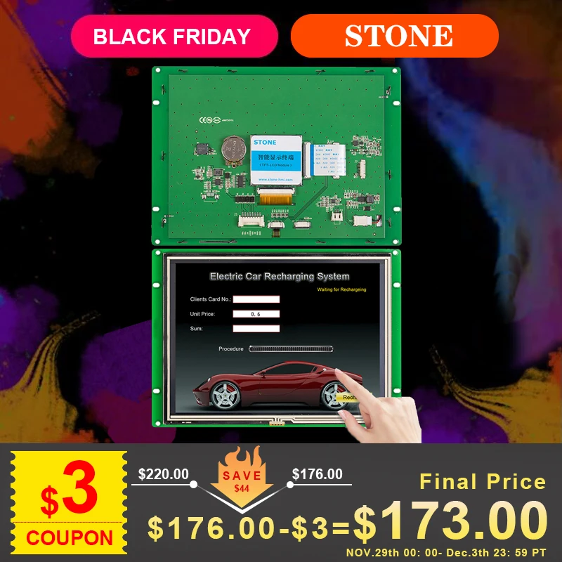 5" TFT LCD Module with driver board & CPU & serial interface & touch screen
