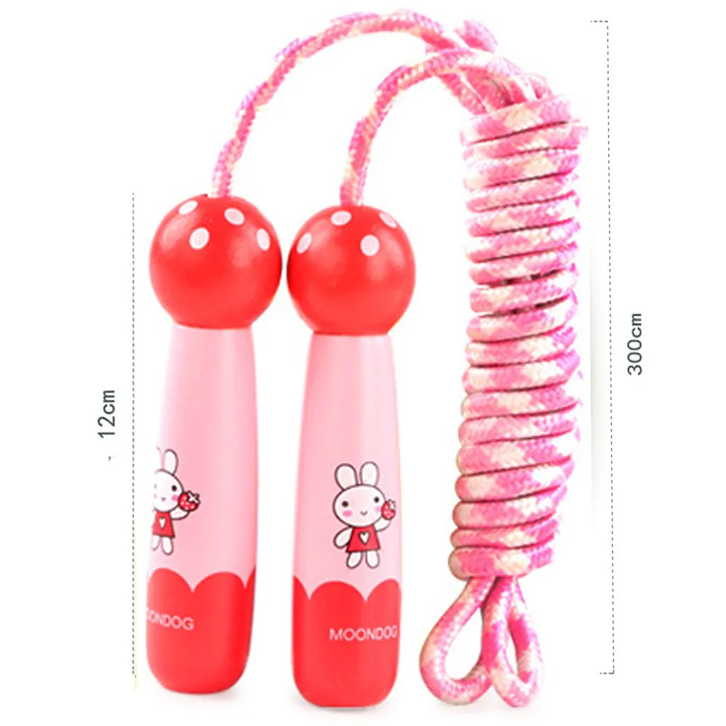 Outdoor&Sport Wooden Cartoon Handle Exercise Fancy Fitness Workout Adjustable Rope Skipping Sports Exercise Cardio Equipment 47