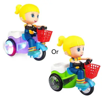 

Electric Tricycle Toys 360 Degree Rotating Stunt Bicycle Music Light Kids Toy