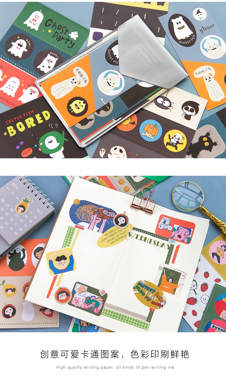 8 листов/упаковка мультяшная забавная Милая декоративная наклейка, сделай сам, скрапбукинг дневник наклейки в альбом Escolar Toy sticker Kawaii канцелярские товары
