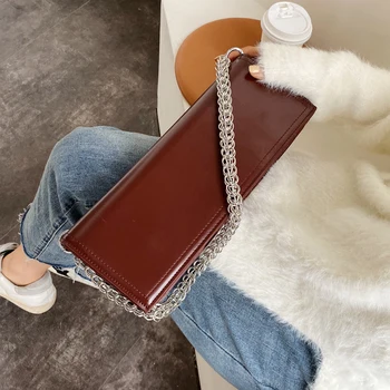 

Vintage Square Tote bag 2020 New High quality PU Leather Women's Designer Handbag Chain Shoulder bag High capacity Underarm bag