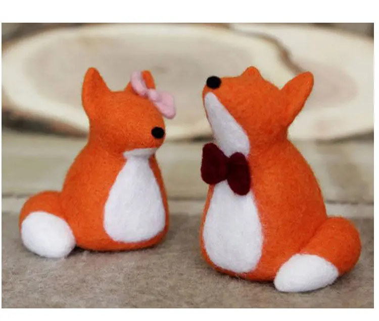 

Cartoon Fox Unfinished DIY Handmade Cute Unicorn Toy Doll Wool Felt Needle Poked Material Package Animal Pendant Creative Craft