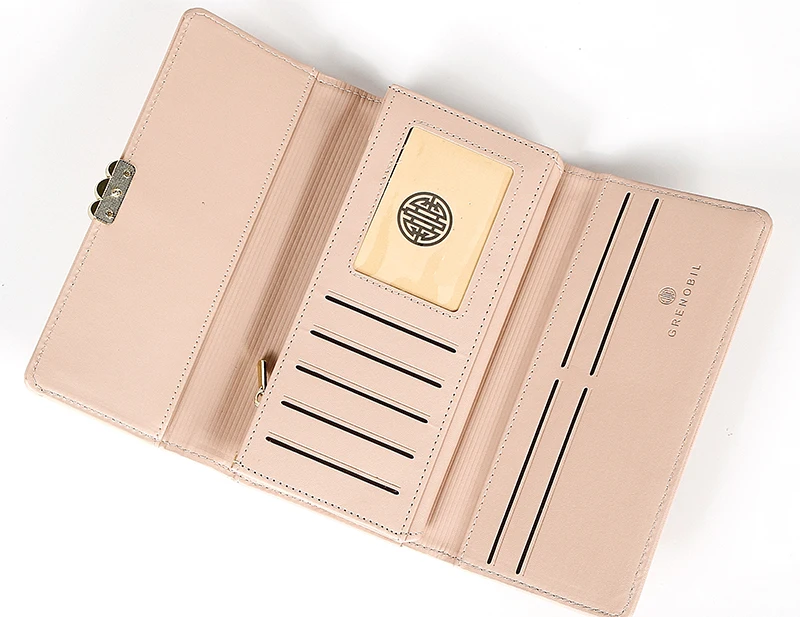 Cartera de perlas para mujer Cartera de cuero PU carteras de embrague para  mujeres muchos departamentos Torre Eiffel bolsos tarjeteros cartera larga| Carteras| - AliExpress