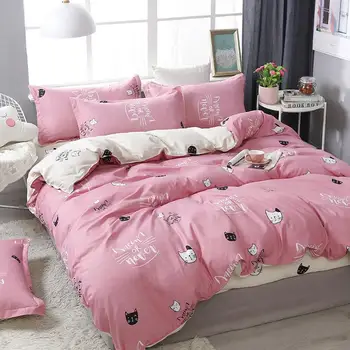 

49bed linens Nordic cute comforter bedding sets pink duvet cover set quilt cover bed sheets set kids single queen king size