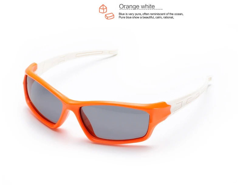 Крутые Детские поляризованные солнцезащитные очки для детей, для девочек и мальчиков, брендовые дизайнерские спортивные очки, TR90, поляризованные солнцезащитные очки, оттенки для младенцев - Цвет линз: Orange White