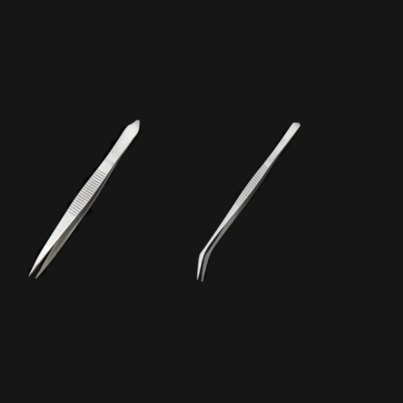 2 шт. промышленные щипцы из нержавеющей стали антистатические изогнутые прямые