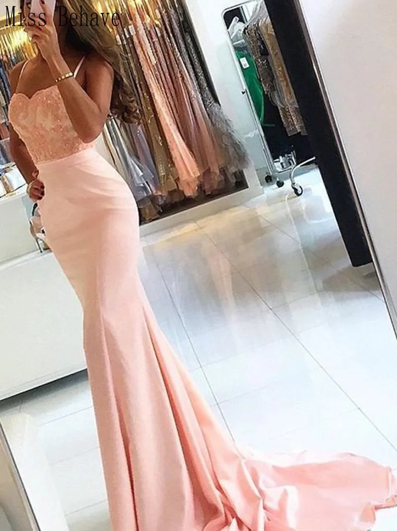 

DD JYOY Pink Evening Dress Long 2019 Beaded Lace Eveing Gowns Party Dress with Train Elegant Sweetheart Zipper Back