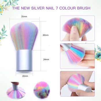 

New 1Pcs Cleaning Brush Rainbow Versatile Nail Brush Cleaning Hairbrush Pretty Nail Art Dust Cleaning Nail Brush Duster Remover