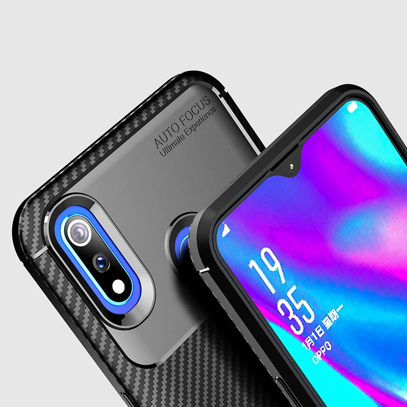 

For OPPO Realme 3 Pro Case Soft Silicone TPU Carbon Fiber Shockproof Protective Back Cover For OPPO Realme 3 3Pro Case