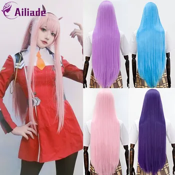 

AILIADE 100CM 26 Colors Full Bangs Straight Long Heat Resistance Synthetic Hair Anime Cosplay Costume Wigs