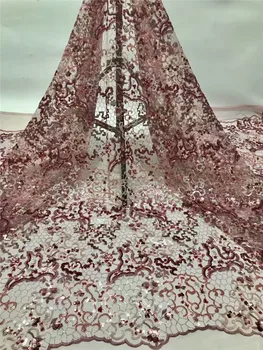 

latest sequins france lace fabric high quality lace nigerian lace fabric for women dress african tulle lace with sEQUINs FR6-2