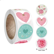 Autocollants dessin animé merci à la main, étiquettes de jouets pour enfants, décor pré net, livraison de sceaux de colis, 100 à 500 pièces