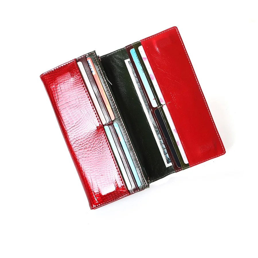 long women wallets genuine leather purse cow leather wallet women luxury brand ladies purses