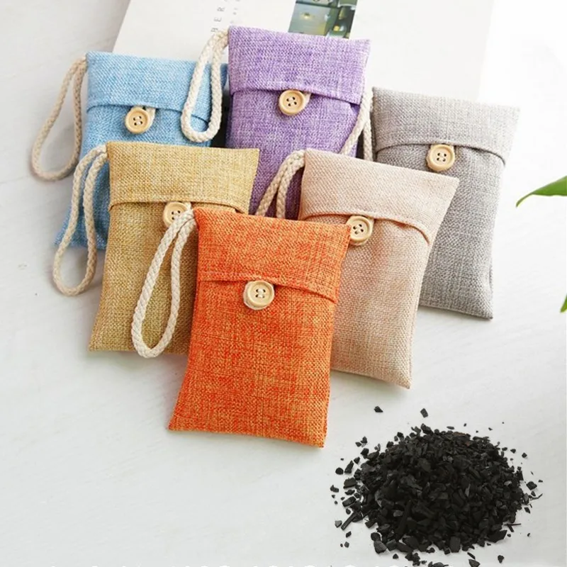3 Packs Air Purifying Bamboo Charcoal Air Freshener Odor Eliminator Bag Filter Purifier for Car Closet Shoes Kitchen Bedroom
