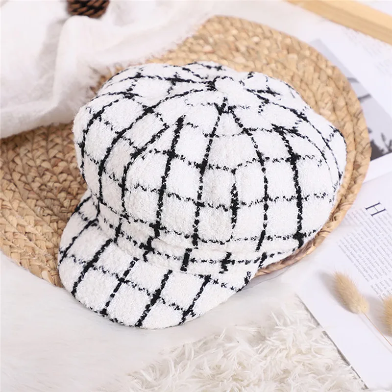 Children's hat Kids Baby Girls Beret New Autumn And Plaid Winter Comfortable Breathable Cap #4j30 (28)