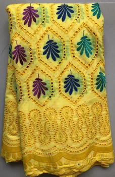 

yellow Swiss Voile Lace In cotton Swiss Voile Lace In Switzerland High Quality Embroidery African Lace Fabric Fashion SLL4570