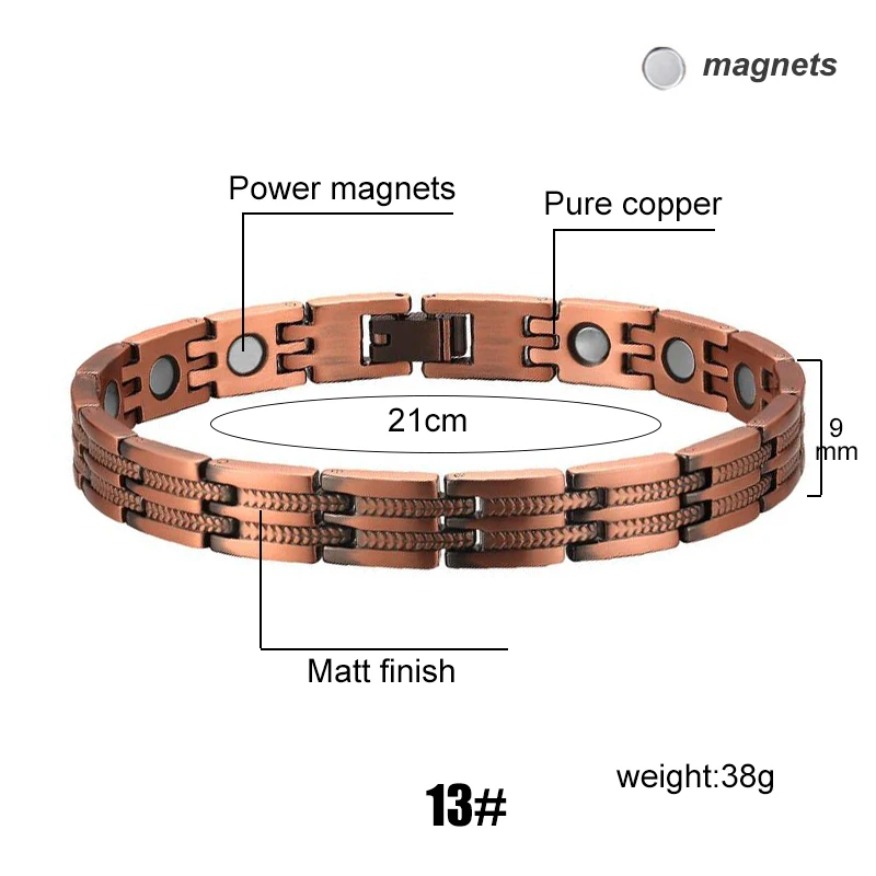 Vintage Copper Magnetic Bracelets For Women Pain Relief Pure Copper Adjustable Bio Energy Blood Pressure Accessory Bracelet