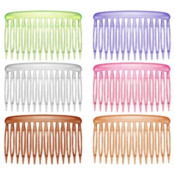

Lurrose 12pcs Plastic Hair Combs Single Row Hair Clip Combs Wave Design Side Combs Hair Accessories for Women Ladies (Mixed Colo