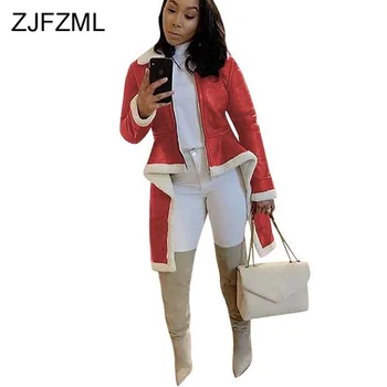 

Faux Fur Plush Patchwork Coat for Women Turn Down Collar Long Sleeve Jackt Casual Front Zipper Asymmetrical Plus Size Loose Coat