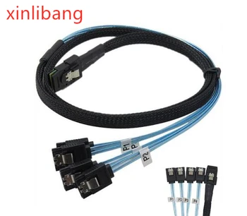 

Internal SFF8087 Mini SAS 36pin Male W/ Latch To SATA 7Pin Female (X4) Forward Breakout Cable-0.5m