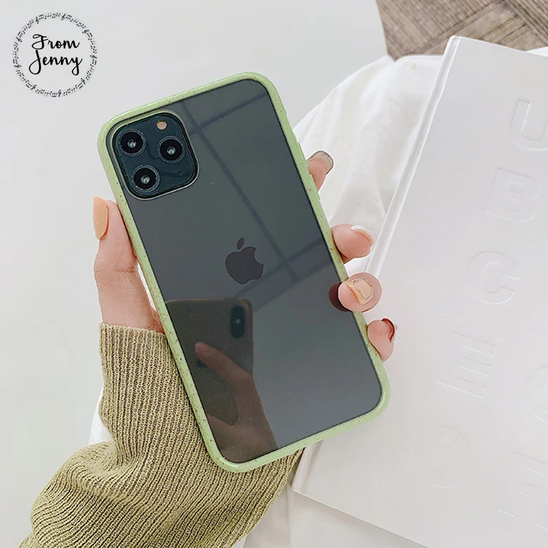 From Jenny Цвет границы для iPhone 11 Pro x xr xs макс 7 8 Plus Прозрачный чехол для телефона с надписью матовая защита футляр