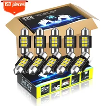 Dxz 150 pces Festoon-31MM c5w c10w lâmpadas led canbus 3030 6-smd nenhum erro interior do carro mapa dome luzes de leitura 12v/24v 3w lâmpada automática
