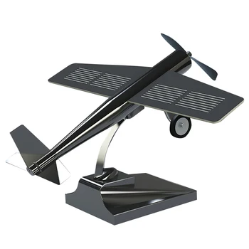 

Non Slip Mini Solar Energy Zinc Alloy Dashboard Decoration Aircraft Model Car Ornament Desktop Self Adhesive Gifts Rotating