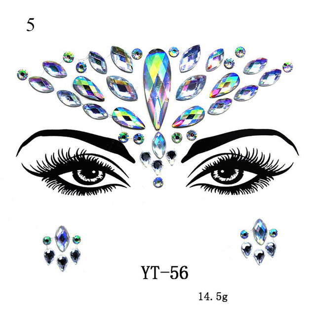 Crystal Tattoo Sticker Drill Stickers Eyes Sticker Party Face Stickers Face Decoration Diamond Masquerade Temporary Tattoo