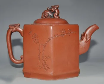 

wedding decoration China yixing zisha pottery master carved flower beast Teapot pot Tea Maker