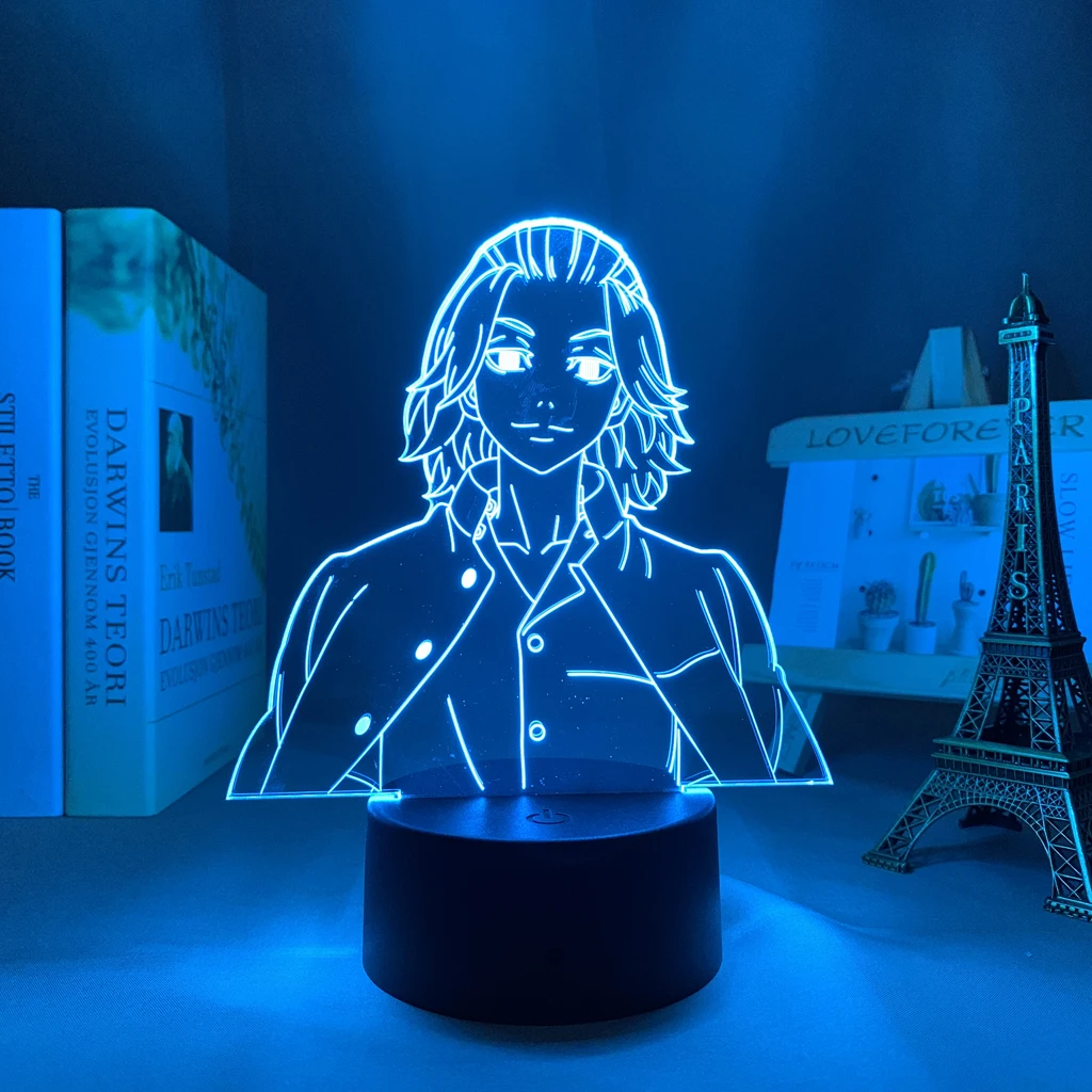 Manga Led Lamp Tokyo Revengers Mikey Figure for Kids Bedroom Decor Birthday Gift Desk Tokyo Revengers Adult Mikey 3d Light Anime