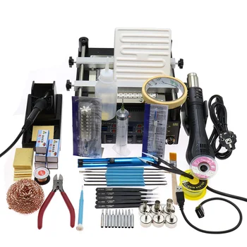 Buy Gordak 863 3 In 1 Solder Station Multifunction Digital Display Hot Heat Air Gun BGA Rework Electric Iron Preheating Board Repair