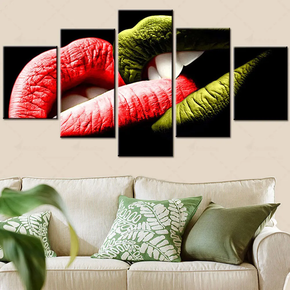 

Artsailing Romantic Love Kiss Canvas Paintings Home Decor For Living Room Art Print 5 Pieces Wall Decor Free Shipping Unframe