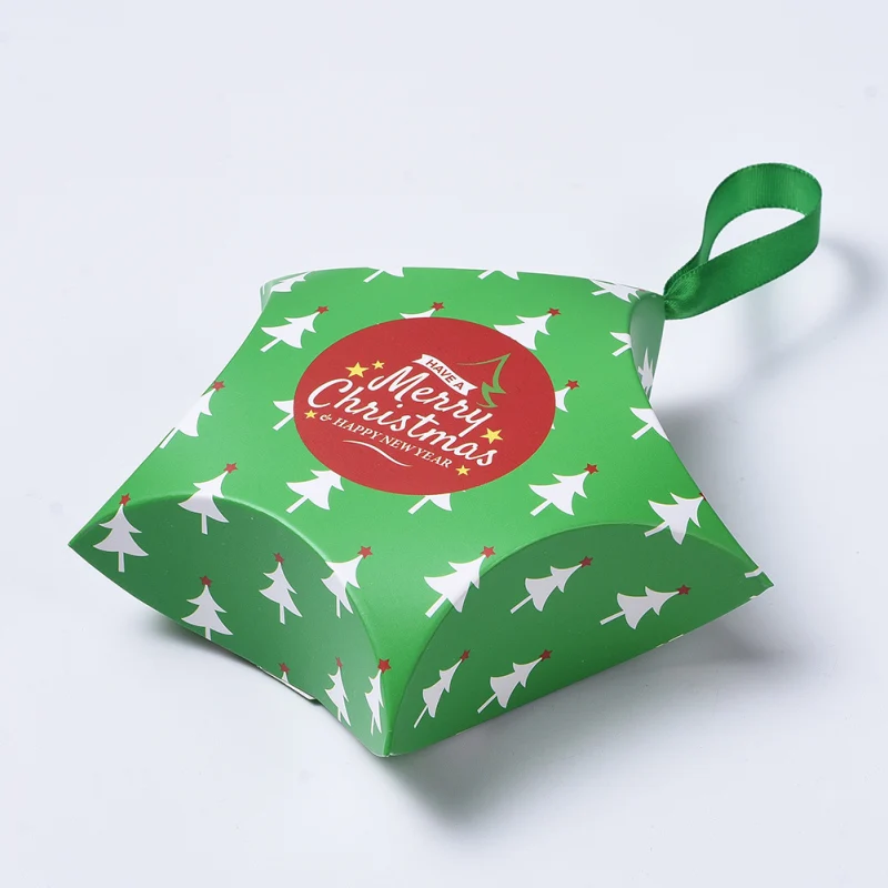 

2pcs Star Shape Christmas Gift Boxes with Ribbon Gift Wrapping Bags for Presents Candies Cookies Red Green White 12x12x4.05c