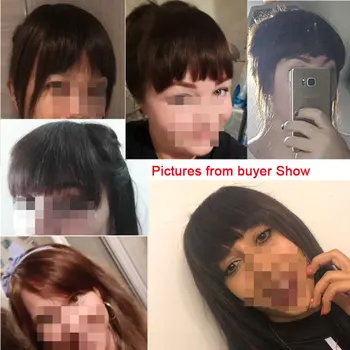 SEGO Straight 3 Clip-in Human Blunt Bangs Sweeping Side Bangs Front Hair Fringes Non-Remy 100% Human Hair Black Brown Blond 6
