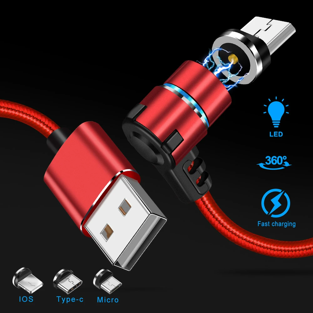 KSTUCNE Micro USB Магнитный кабель зарядное устройство 90 градусов быстрая зарядка кабель type C для iPhone 7 X S Max huawei P20 samsung USBC провод