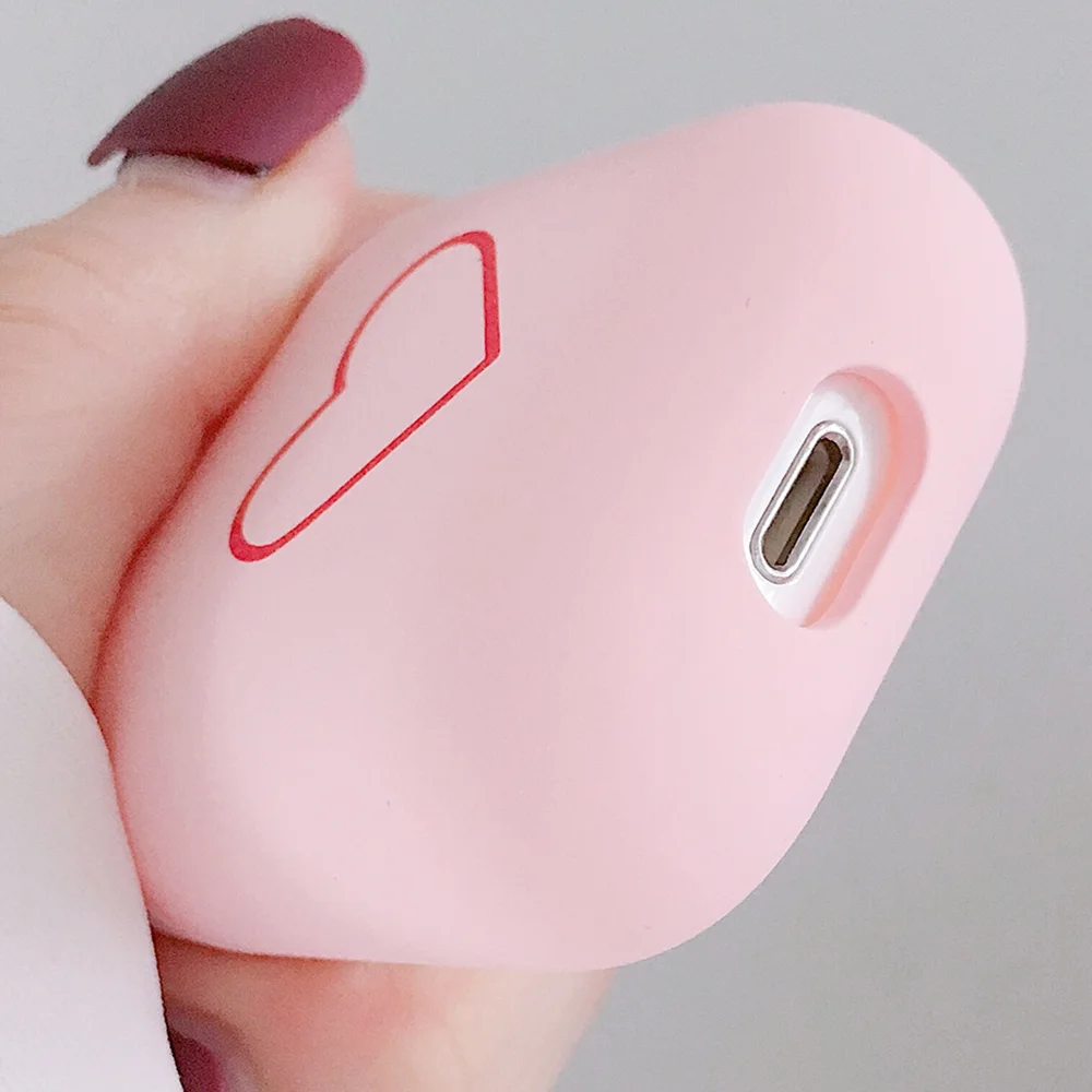 Милый чехол с сердечками для пар Airpods, Жесткий ПК, беспроводные bluetooth наушники чехол для Air Pods 1 2 Аксессуары для наушников