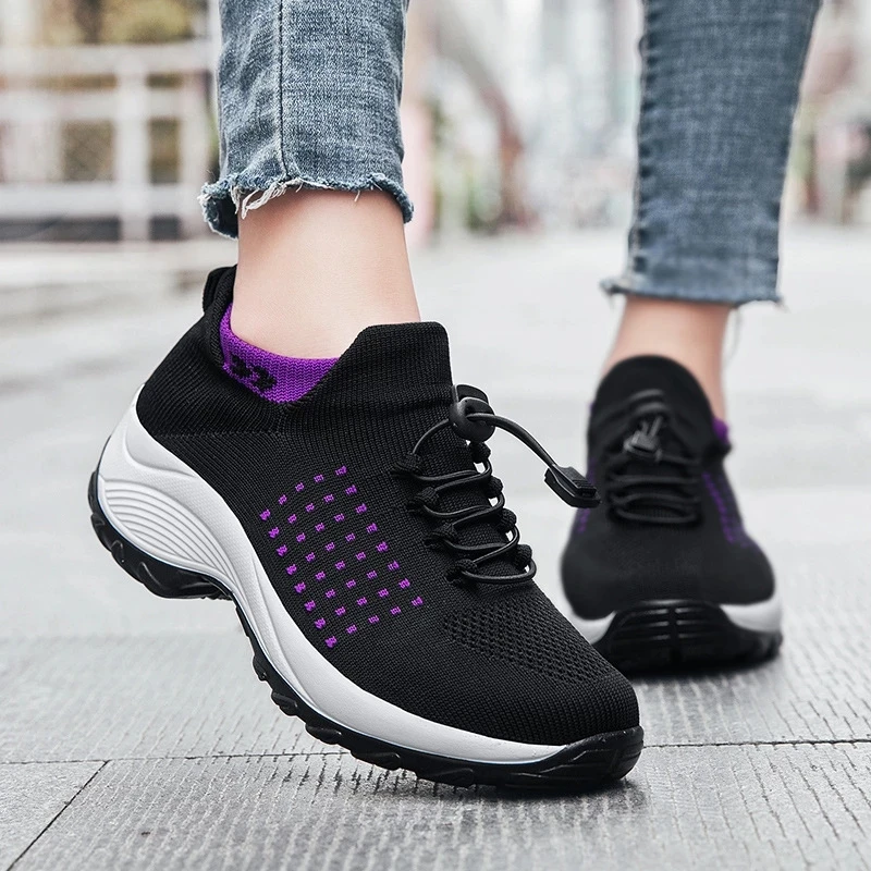Women sneakers 2022 fashion wedge shoes woman sneaker spring autumn breathable mesh walking