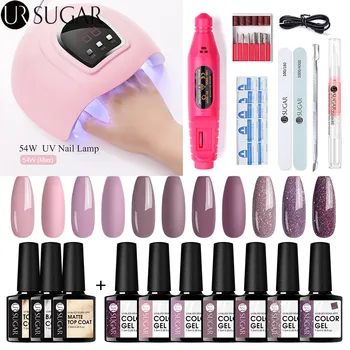 

UR SUGAR UV Gel Set 54W UV LED Lamp Nail Dryer With Color Gel Polish Kit Soak Off UV Gel Varnish Manicures Nail Art Tools